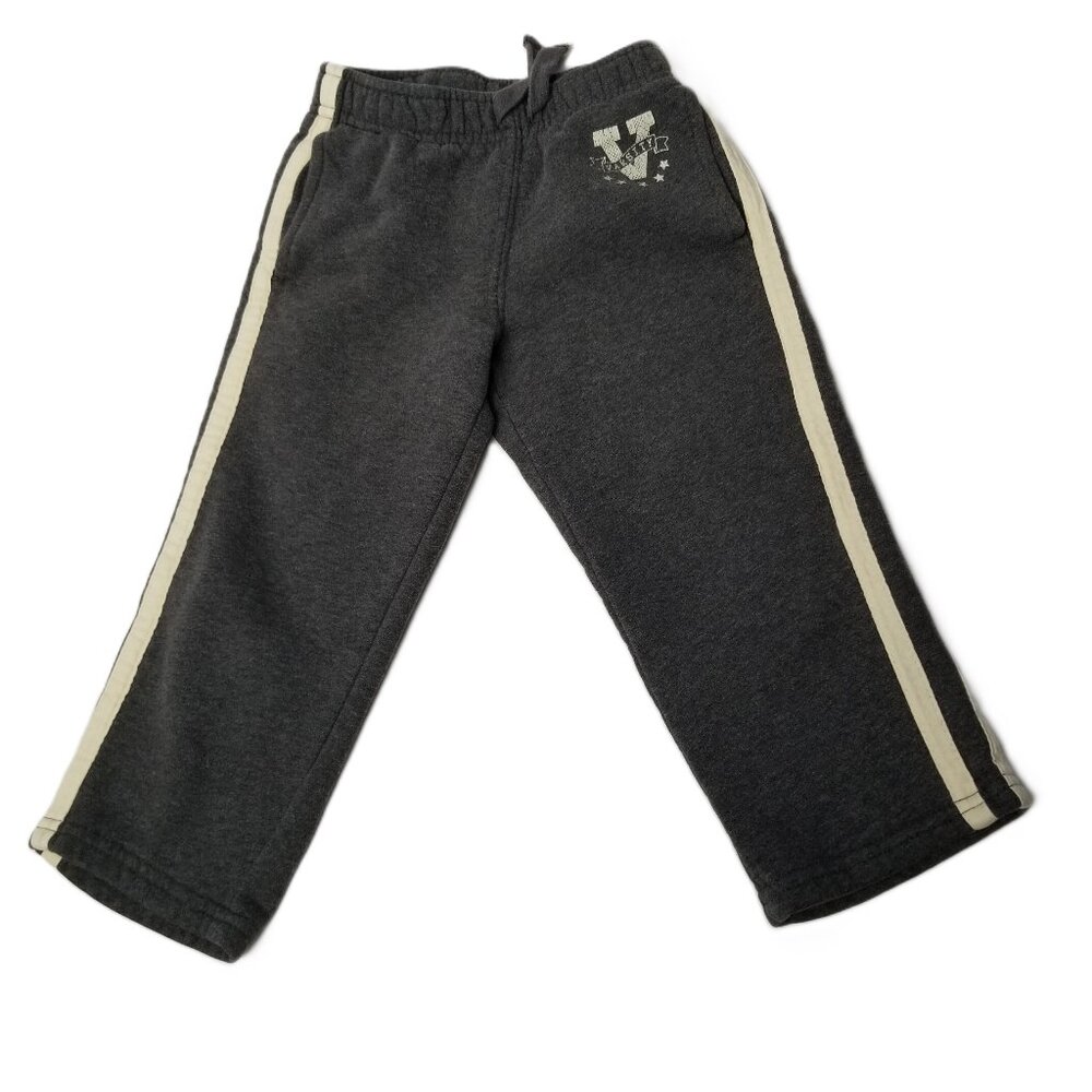 Jumping Beans Sweatpants Gray Stripe Logo Jogger Boys Size 3T Athletic Casual